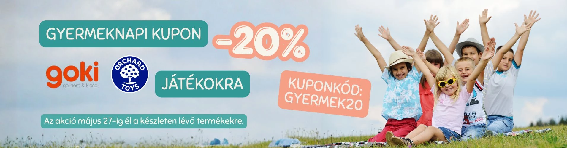 Gyermeknap: 20% kedvezmény Goki és Orchard Toys termékekre!