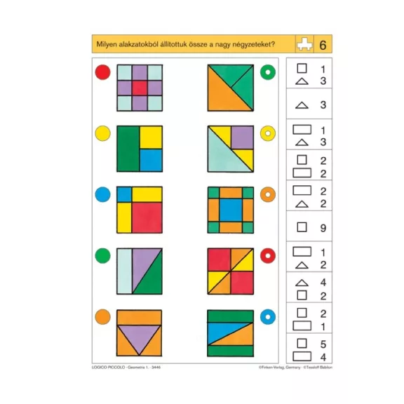 Ismeretek: 1-2. osztály, geometria 1. - LOGICO Piccolo