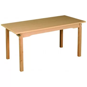   Óvodai tégla asztal, bükk 140 X 80 cm fa váz laminált asztallap