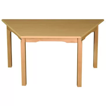   Óvodai trapéz asztal, bükk 110 X 60 cm fa váz laminált asztallap