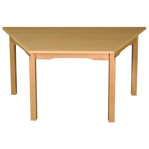 Óvodai trapéz asztal, bükk 110 X 60 cm fa váz laminált asztallap