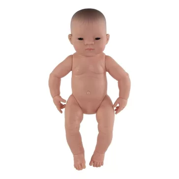   Baba: ázsiai fiú, haj nélkül, 40 cm-es, vízálló (MINILAND) ML31005