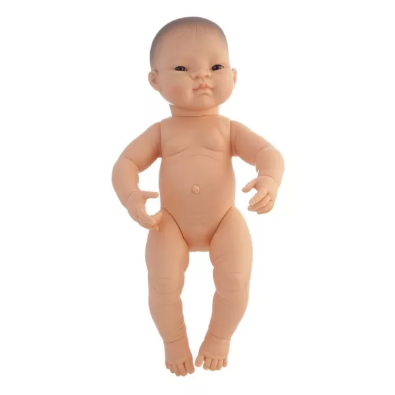 Baba: ázsiai lány, haj nélkül, 40 cm-es, vízálló (MINILAND) ML31006