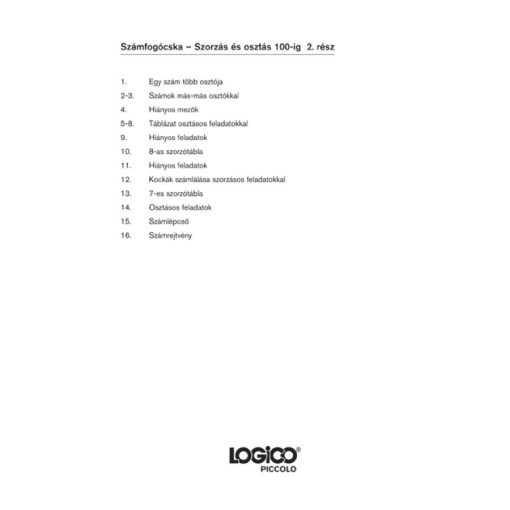Számfogócska: szorzás és osztás 100-ig, 2. rész - LOGICO Piccolo