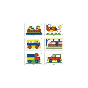   Pötyihez feladatlapok: Közlekedés, 6 db, 10 mm, 4 színű (MINILAND) ML31835