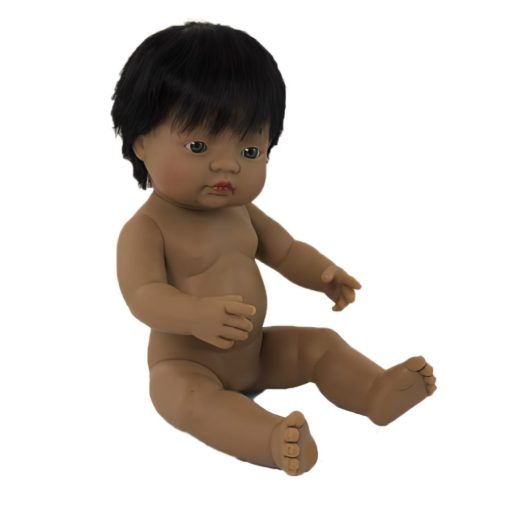 Baba - latin-amerikai fiú, hajas, 38 cm-es, vízálló, MINILAND, ML31057