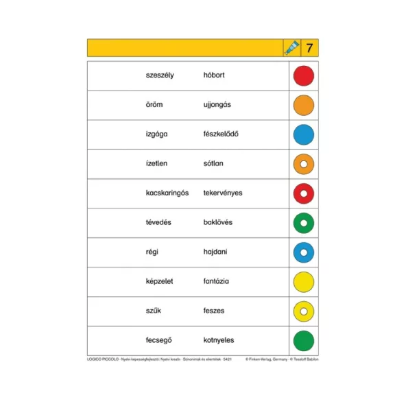 Nyelvi kreatív, szinonímák és ellentétek - LOGICO Piccolo