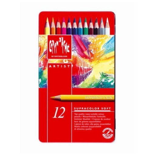 Supracolor 12 színű ceruza fém dob. Caran d'Ache