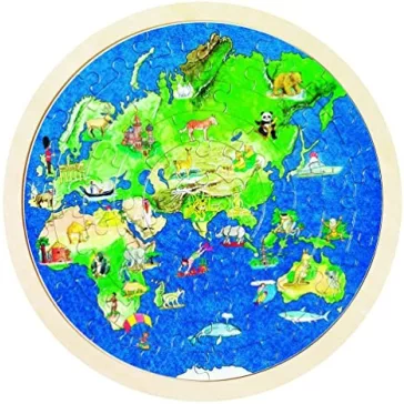 Kétoldalas kör világ puzzle (Goki) GK57666