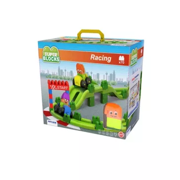   SuperBlocks autóversenypálya: 70 db-os, 2 autóval (MINILAND) ML32345