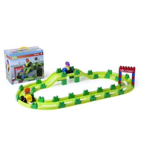 SuperBlocks autóversenypálya: 70 db-os, 2 autóval (MINILAND) ML32345