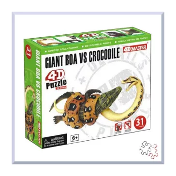 4D puzzle Óriás boa krokodillal