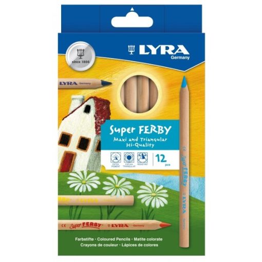 Lyra Super Ferby maxi ceruzakészlet, 12 db-os háromszögletű, lakkozott