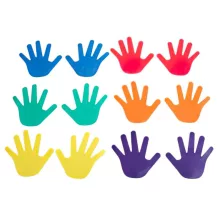 Kéz szett 6 pár 6 szín, 12 db 15x15 cm gyerek kéz