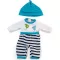 Babaruha 32 cm-es babához: csíkos nadrág és felső (MINILAND) ML31631