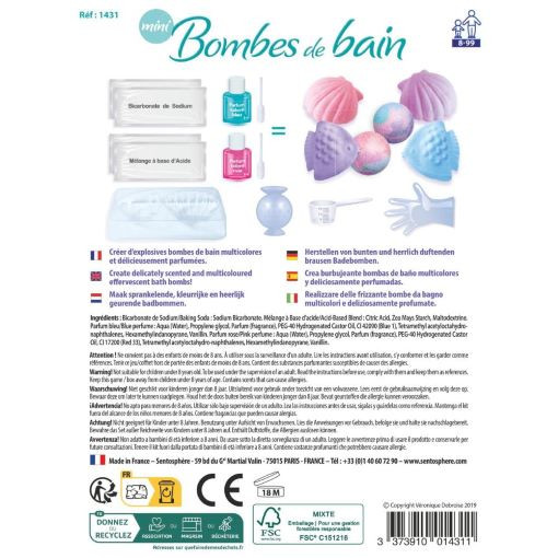 Fürdőbombák: mini készlet, kreatív laboratórium (Sentosphere) SA1431