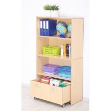 MB100 374 Nyitott "M" tároló, két polccal, (alul görgős fiók illeszthető bele)