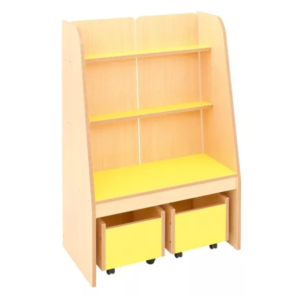 MB096 660 Könyvespolc keret sárga, (rendelhető kiegészítő, két görgős tároló)