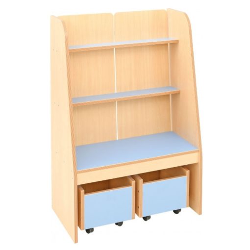 MB096 663 Könyvespolc keret világoskék, (rendelhető kiegészítő, két görgős tároló)