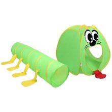 Alagút hernyó lábakkal és sátorral 240x72x75 cm