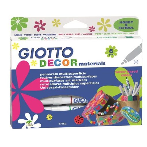 Filckészlet 6-os Giotto Decor, sokféle anyagra
