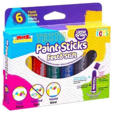 Festő Stift - Textilfestő 6 szín, 6 db-os
