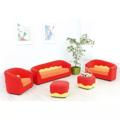 MB046 012 Gyermek kanapé 3 személyes - piros-sárga      