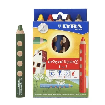 LYRA Groove Triple: 6 színű ceruzakészlet, extra vastag