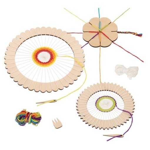 Kézműves készlet - kerek szövőszék és fonott virág / Craft set - round weaving loom and braid flower Goki 58685