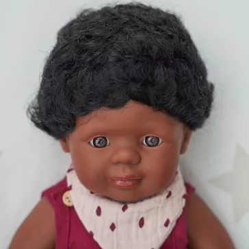   Baba: afroamerikai fiú fehérneműben, 38 cm (Miniland) ML31159