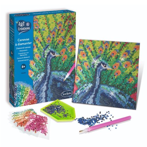 Ékköves vászonkép készítő szett: páva (Sentosphere) SA20250