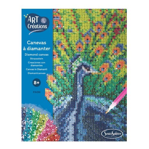 Ékköves vászonkép készítő szett: páva (Sentosphere) SA20250