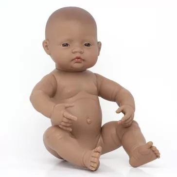   Baba: afroamerikai fiú, 40 cm-es, vízálló (MINILAND) ML31007