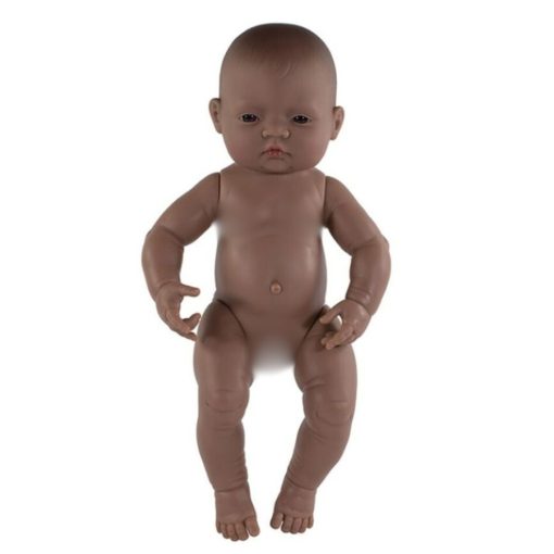 Baba: afroamerikai lány, 40 cm-es, vízálló (MINILAND) ML31008