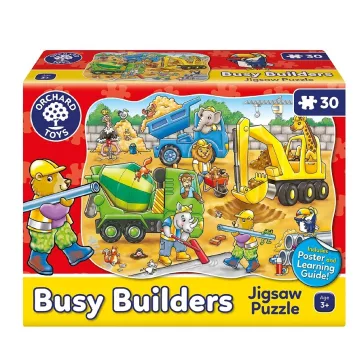   Szorgalmas építők puzzle: 30 db-os (Busy Builders) ORCHARD TOYS OR299