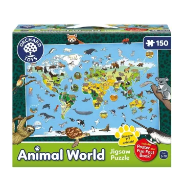   Világ állatai puzzle és poszter: 150 db-os (ORCHARD TOYS) OR300