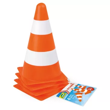   Bója 4 db-os, 23 cm-es, csíkos (fehér-narancs), lecsavarozható talppal