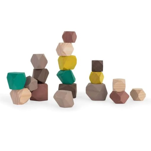 ECO Színes toronyépítő kövek fából  MINILAND  ML94052