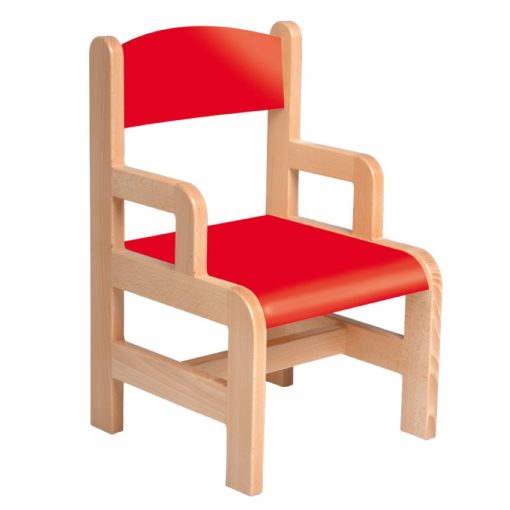 Ferkó Karfás szék - 26 cm piros ülés és háttámla