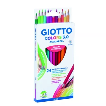   Giotto Aquarell ceruza: 24 színű (átm. 3 mm), lakkozott, 3 szögletű