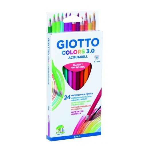 Giotto Aquarell ceruza 24 színű (átm. 3mm), lakkozott, 3 szögletű