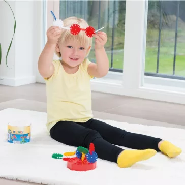   RONDI  - színes korongos 45 mm-es építőjáték, 55 darabos Lena