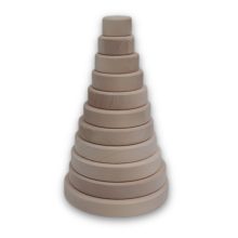 Montessori torony, natur, festhető 11 karikás