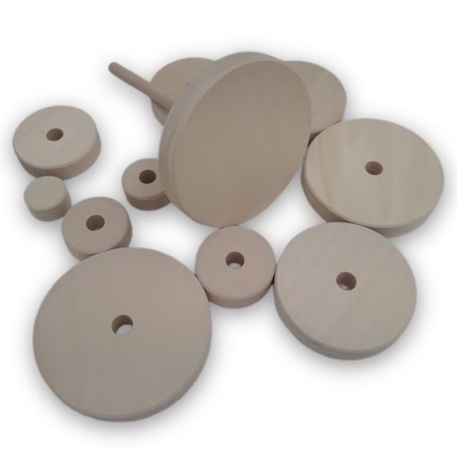 Montessori torony, natur, festhető 11 karikás