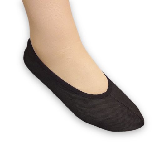 Euritmia cipő,  25 fekete tornapapucs, pánt nélküli, gumírozott talppal