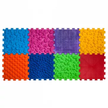   MUFFIK 1-es alapkészl.- Szenzoros ortopédiai szőnyeg - 8 db 28x28 cm-es elem