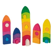 Építőpuzzle: város, színes, 36 darabos (Goki) GK58360 
