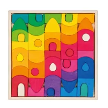 Építőpuzzle: város, színes, 36 darabos (Goki) GK58360 