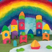 Építőpuzzle: város, színes, 36 darabos (Goki) GK58360 
