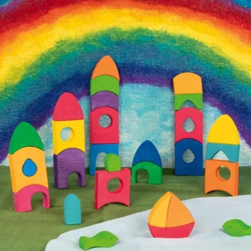 Építőpuzzle: város, színes, 36 darabos (Goki) GK58360 